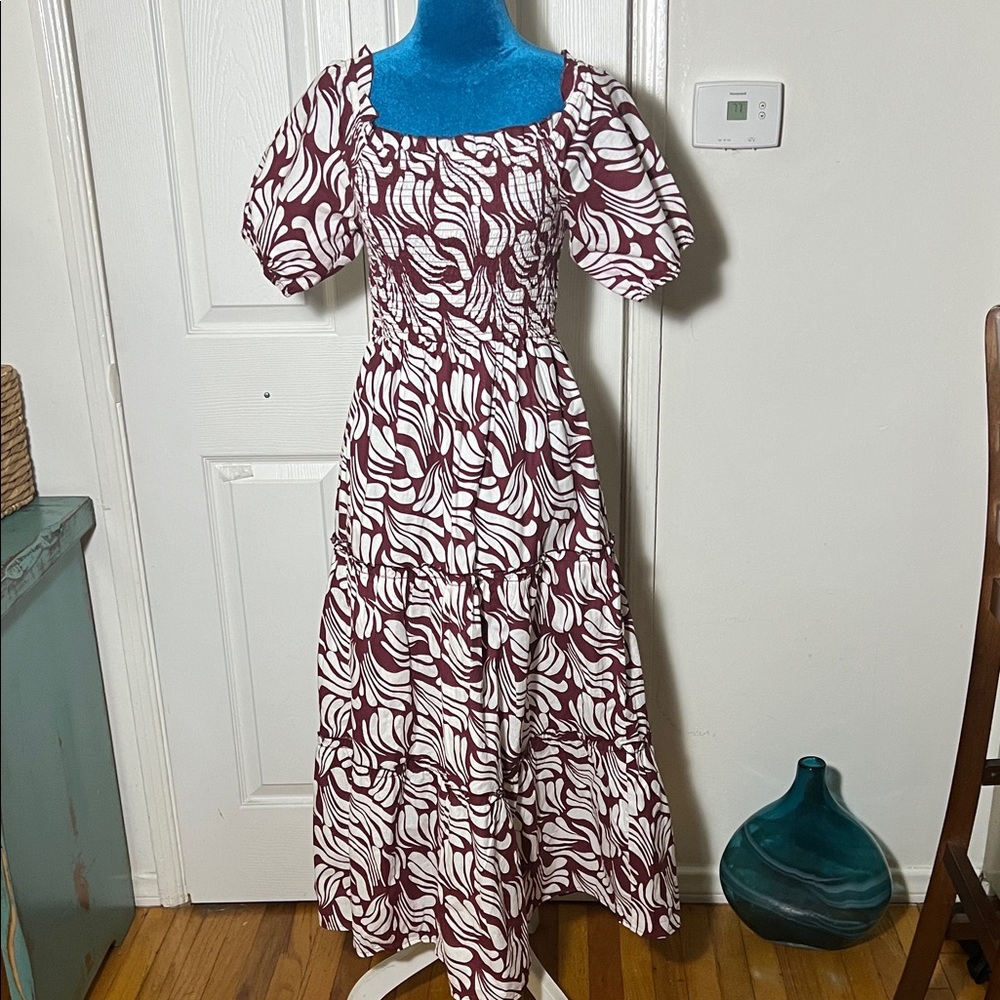 Meadow Rhodes Cotton Printed Midi Dress Women’s PS